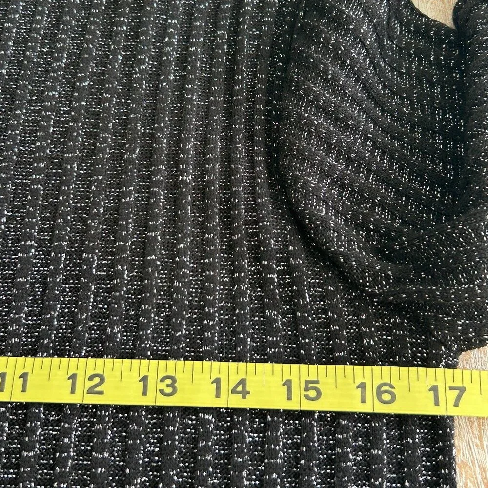 Urban Outfitters Sweater Mini Dress Medium Womens Black Glitter Mock Neck Dress - Picture 7 of 10